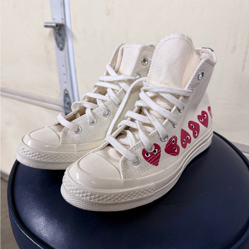Converse Cream High-Top Sneakers Comme des Garçons